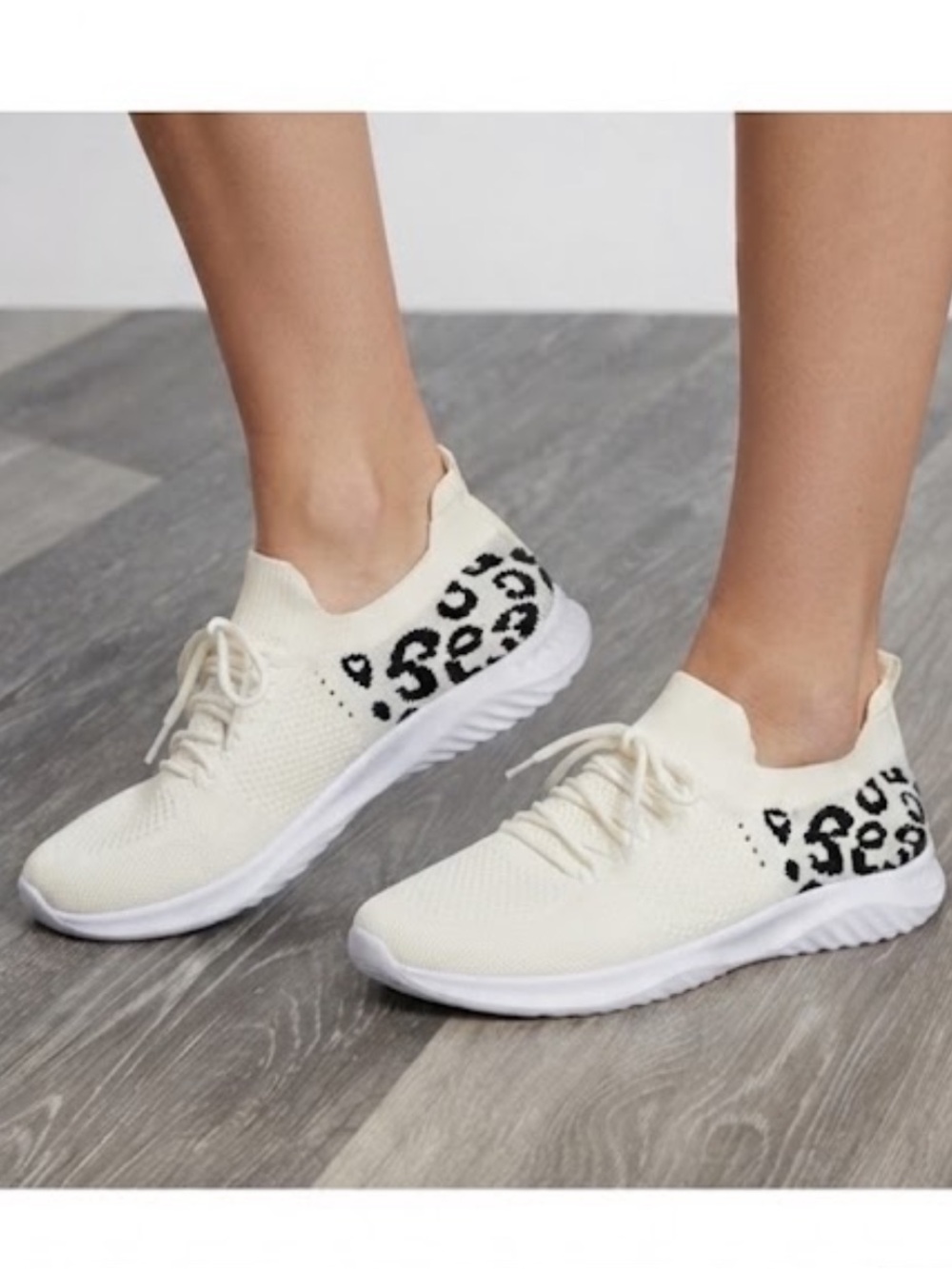 WOMEN’S Animal Print Knit Fashion Sneakers Size 11 NWOT